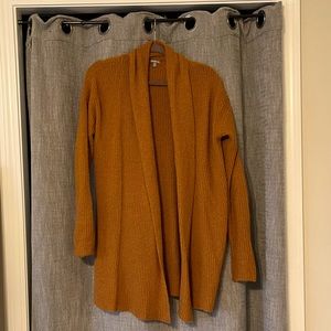 Charlotte Russe Mid Length Cardigan—Small pumpkin/rust color
